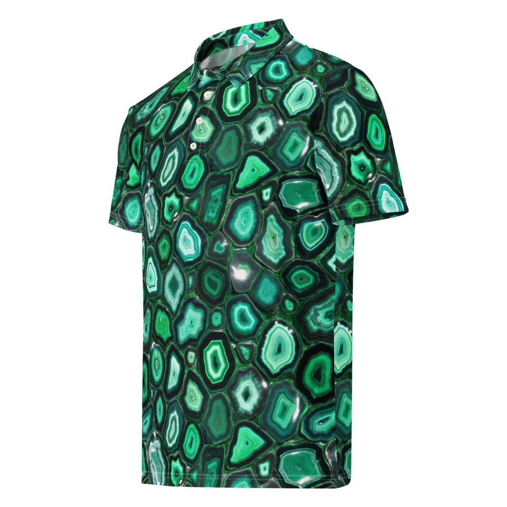 Emerald Geode on Men's Slim Fit Polo Shirt — Left Front