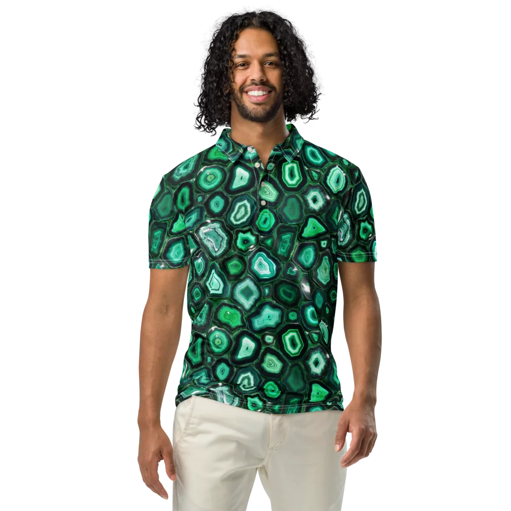 Emerald Geode on Men's Slim Fit Polo Shirt — Front