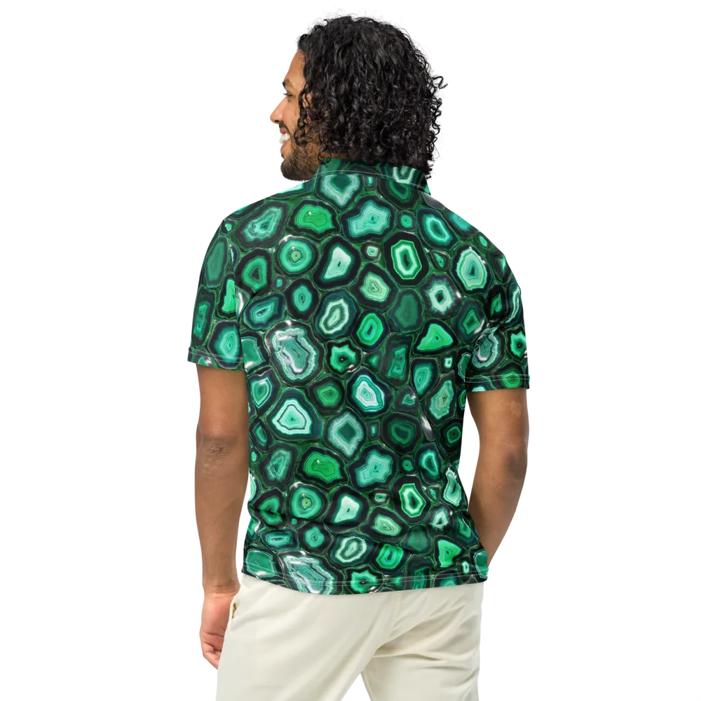 Emerald Geode on Men's Slim Fit Polo Shirt — Back