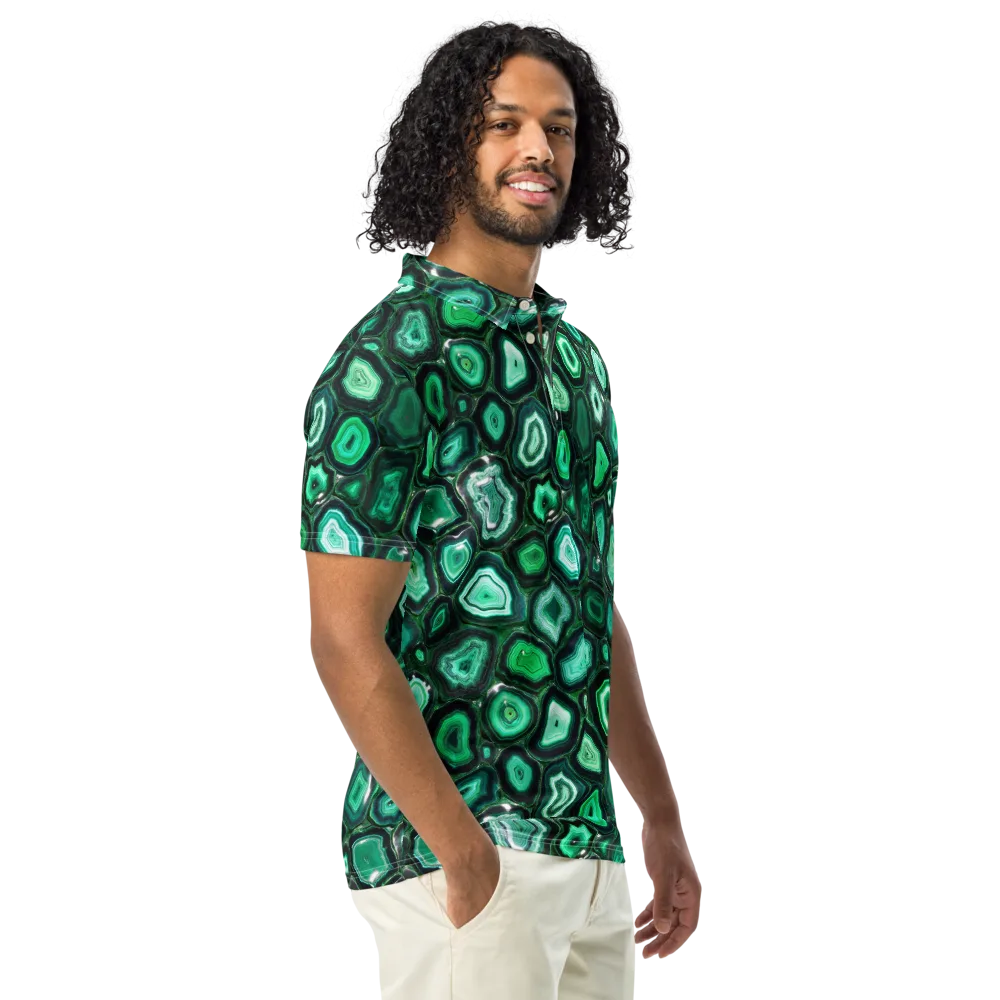 Emerald Geode on Men's Slim Fit Polo Shirt — Right Front