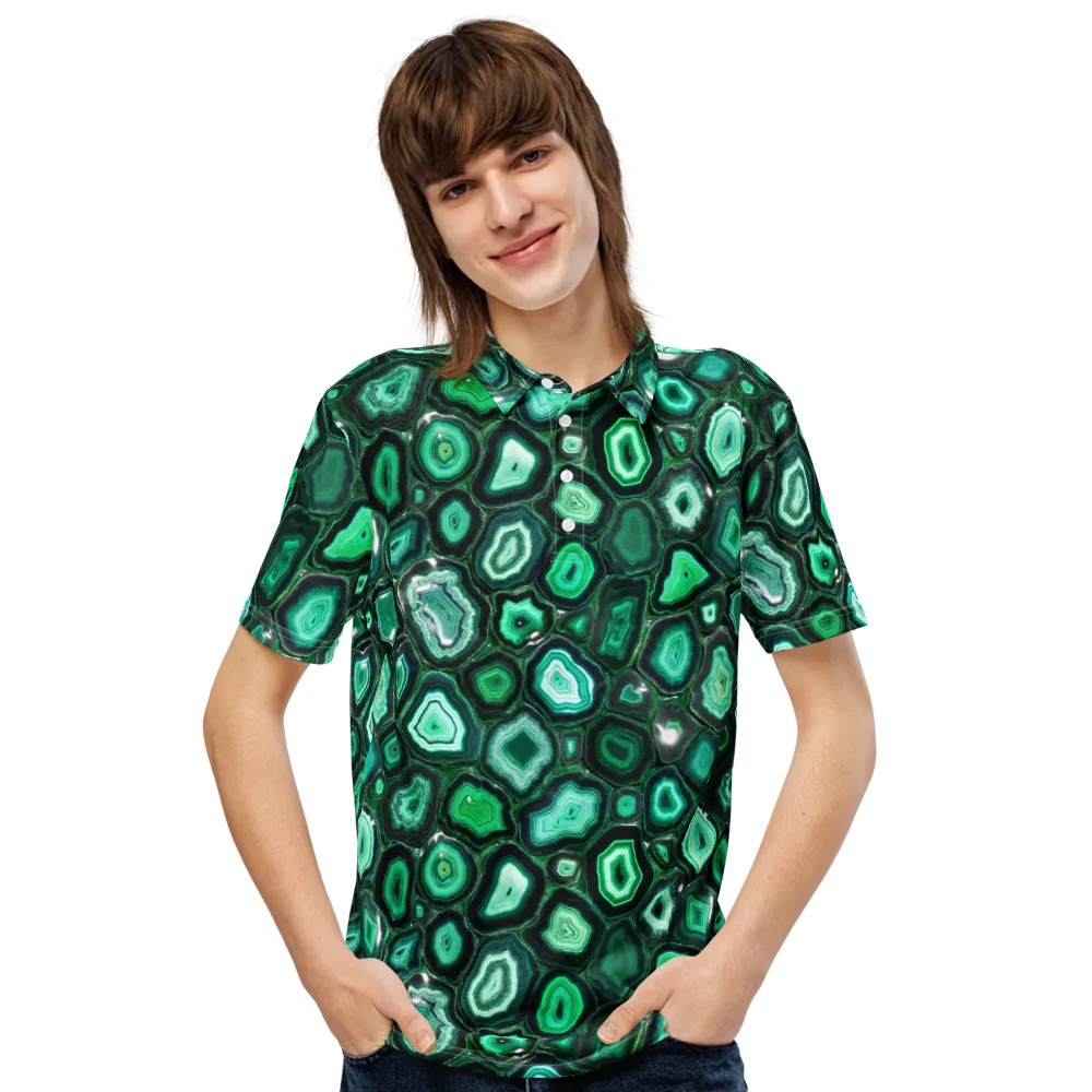 Emerald Geode on Men's Slim Fit Polo Shirt — Front