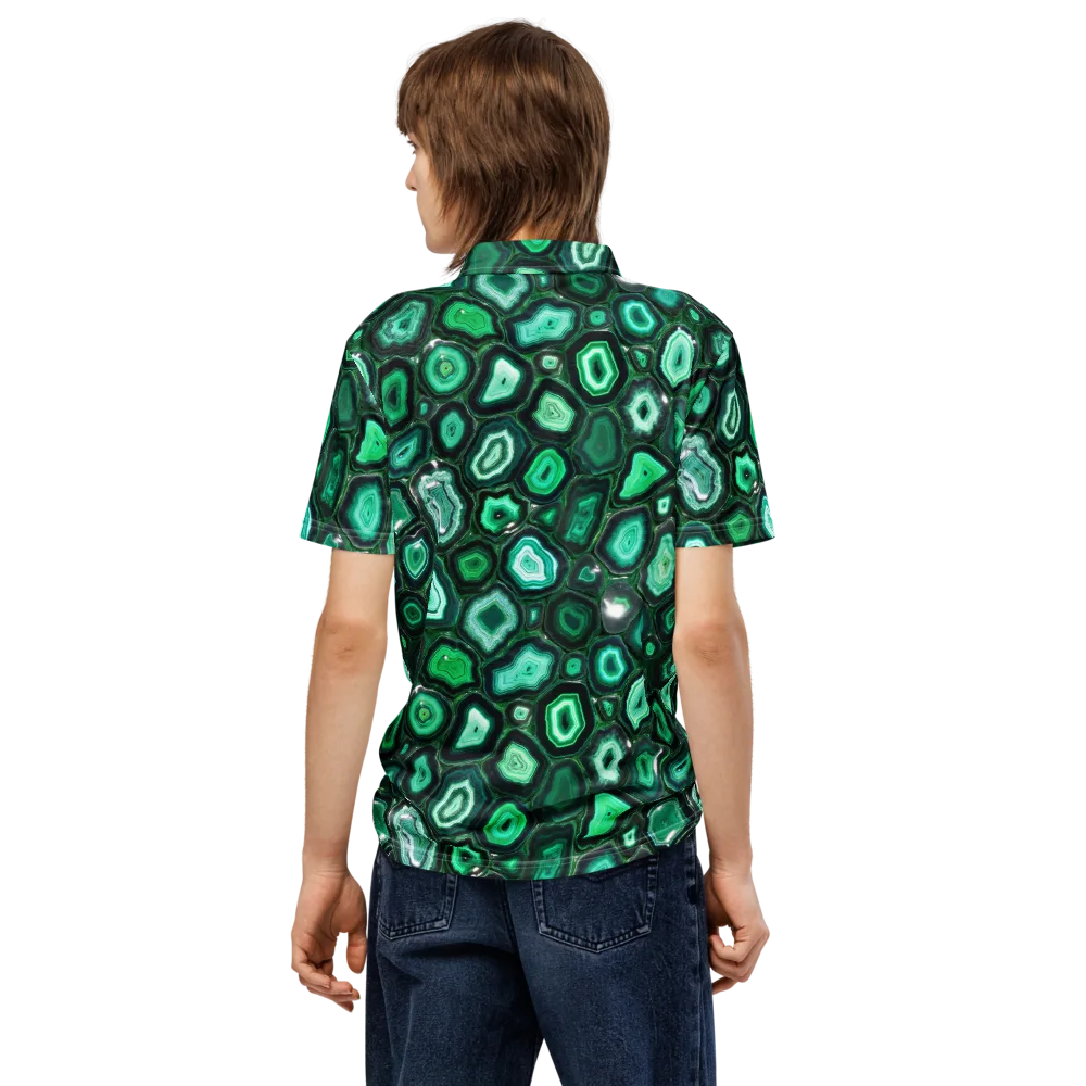 Emerald Geode on Men's Slim Fit Polo Shirt — Back