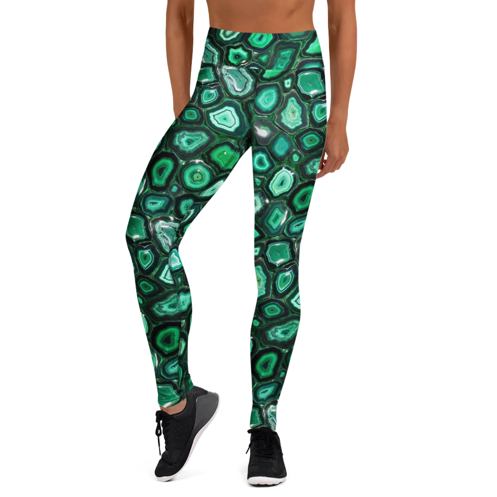 Emerald Geode on Yoga Leggings — Front