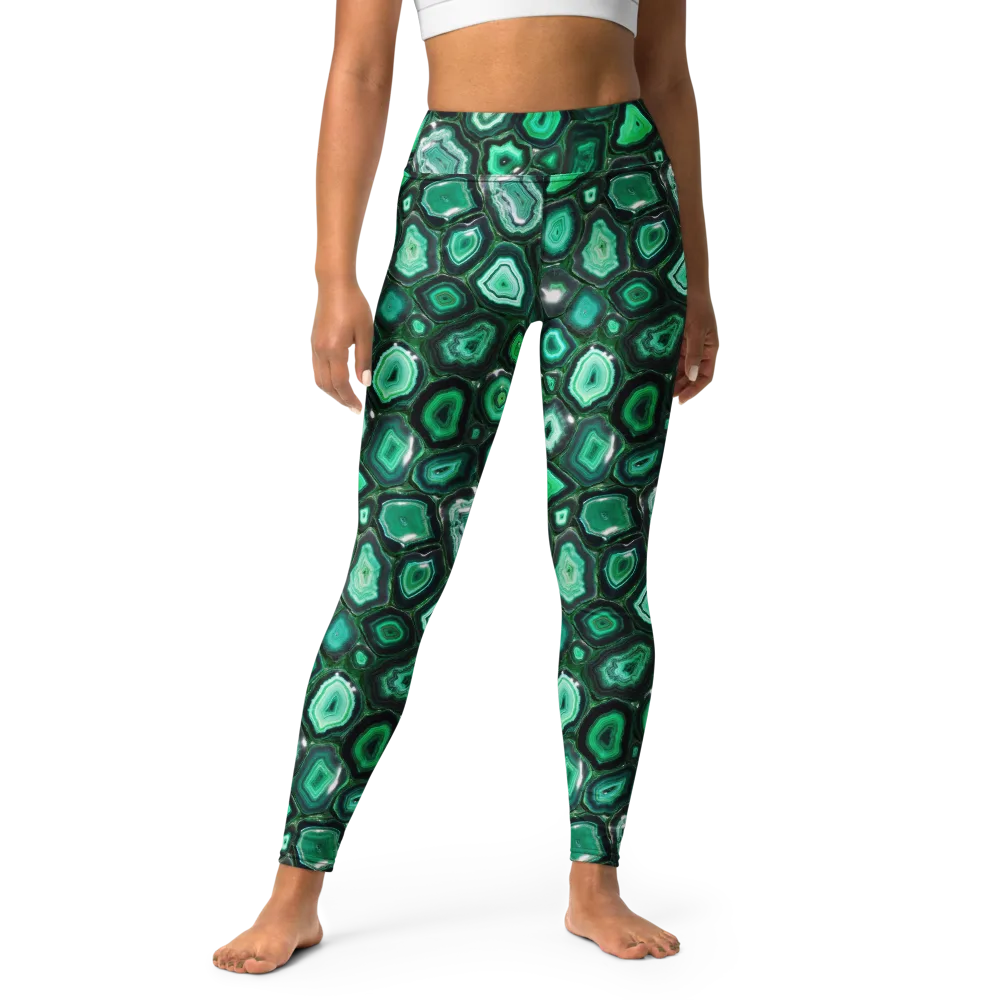 Emerald Geode on Yoga Leggings — Front
