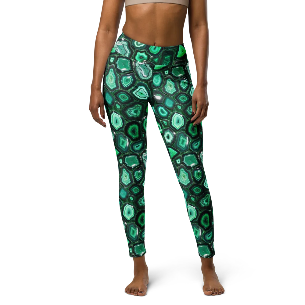 Emerald Geode on Yoga Leggings — Front