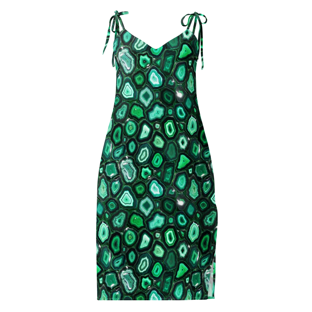Emerald Geode on Slip Dress — Front