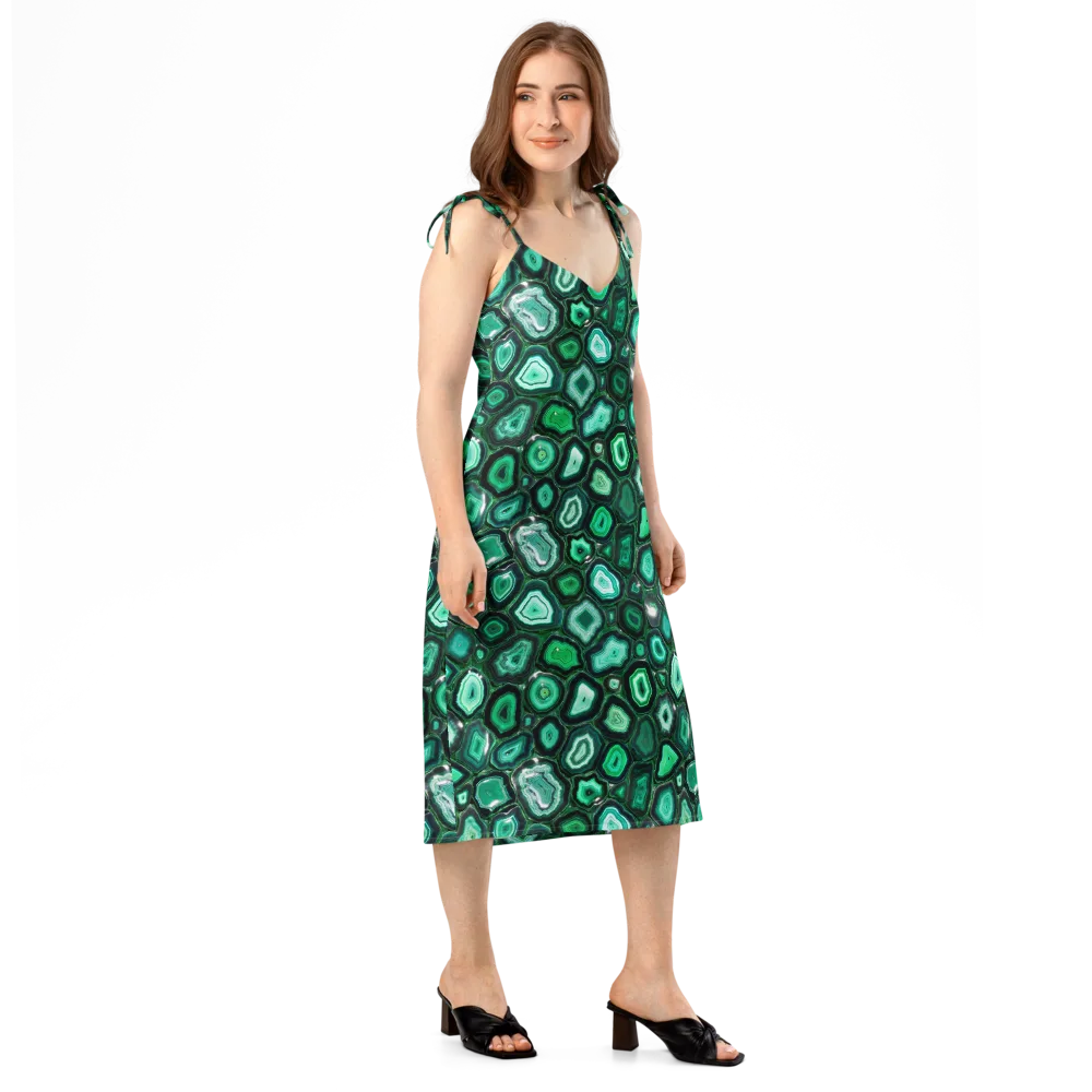 Emerald Geode on Slip Dress — Right Front