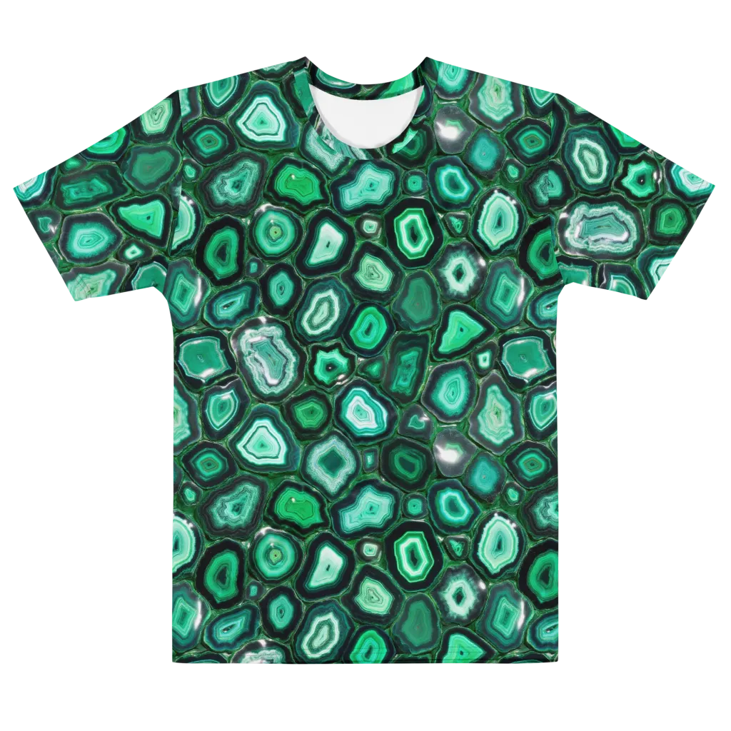 Emerald Geode on Men's Cotton Crew Neck T-Shirt — Front