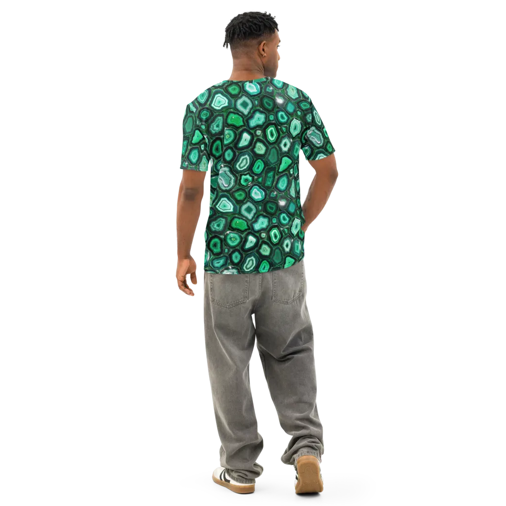 Emerald Geode on Men's Cotton Crew Neck T-Shirt — Back