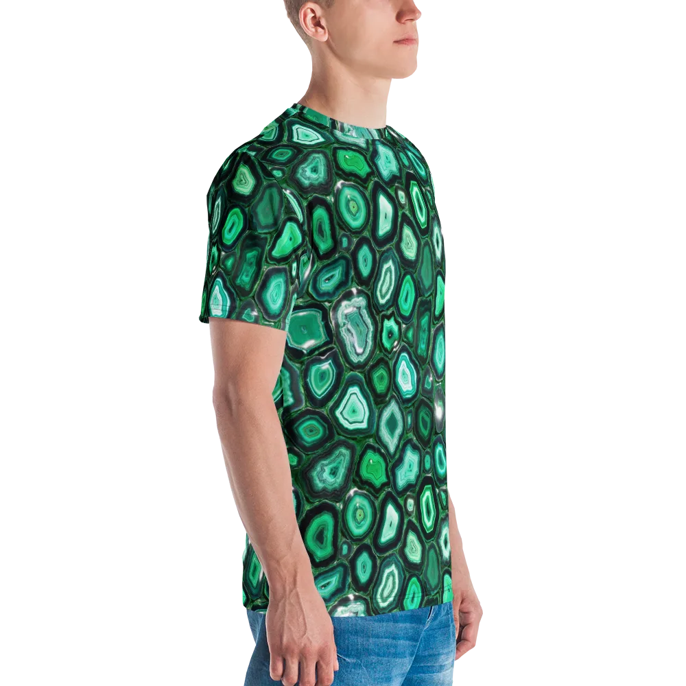 Emerald Geode on Men's Crew Neck T-Shirt — Right