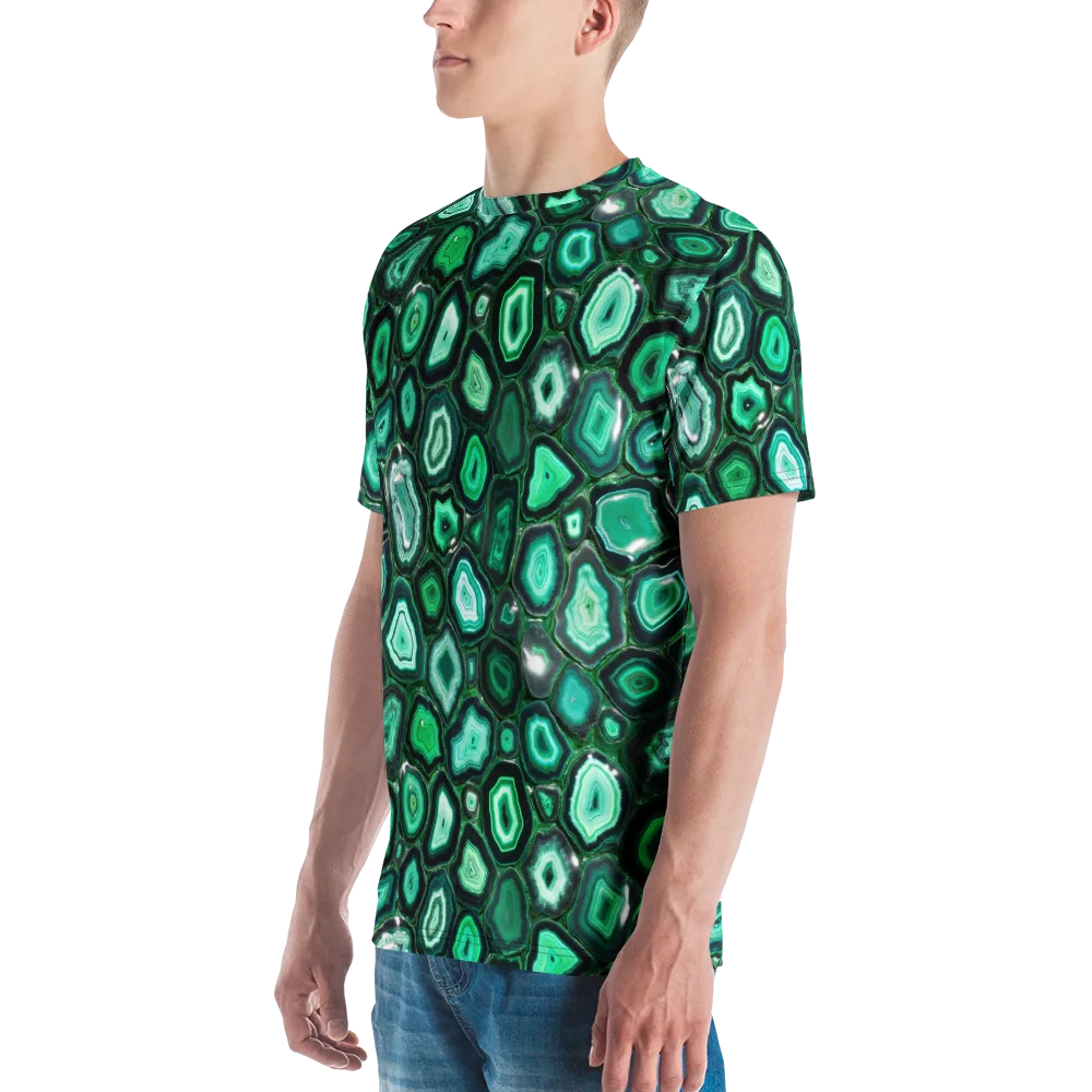 Emerald Geode on Men's Crew Neck T-Shirt — Left