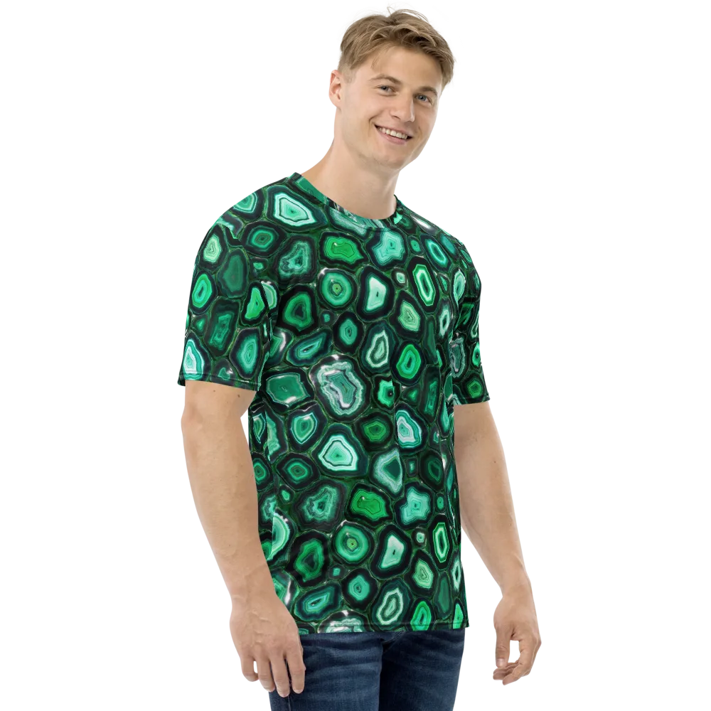 Emerald Geode on Men's Crew Neck T-Shirt — Right