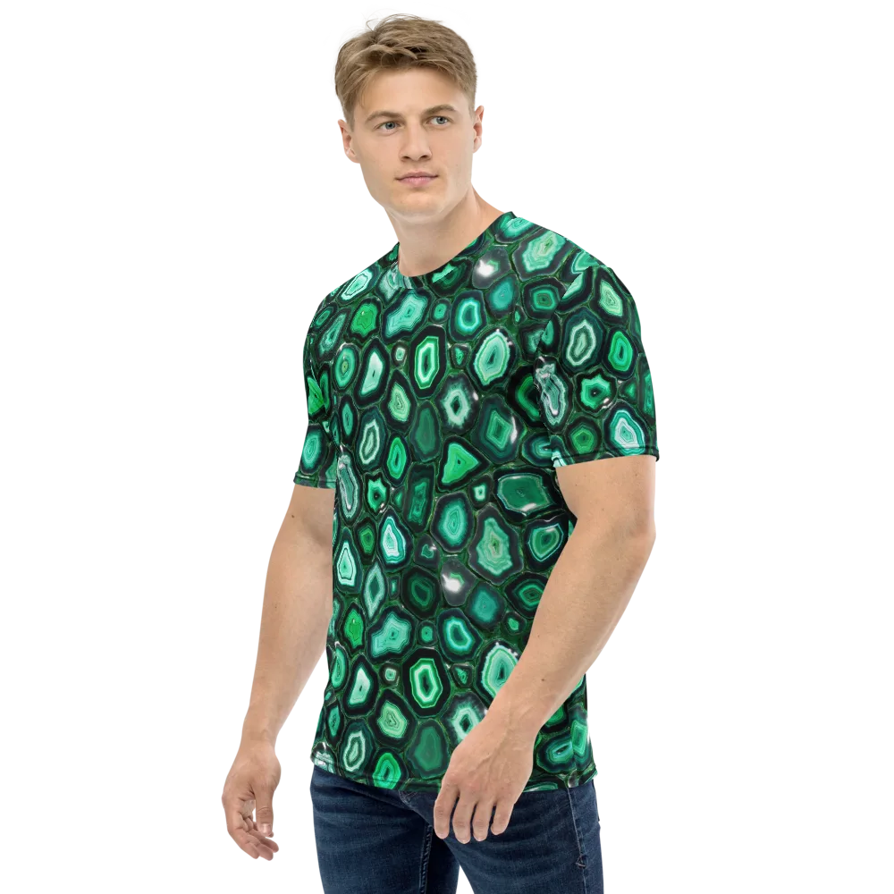 Emerald Geode on Men's Crew Neck T-Shirt — Left