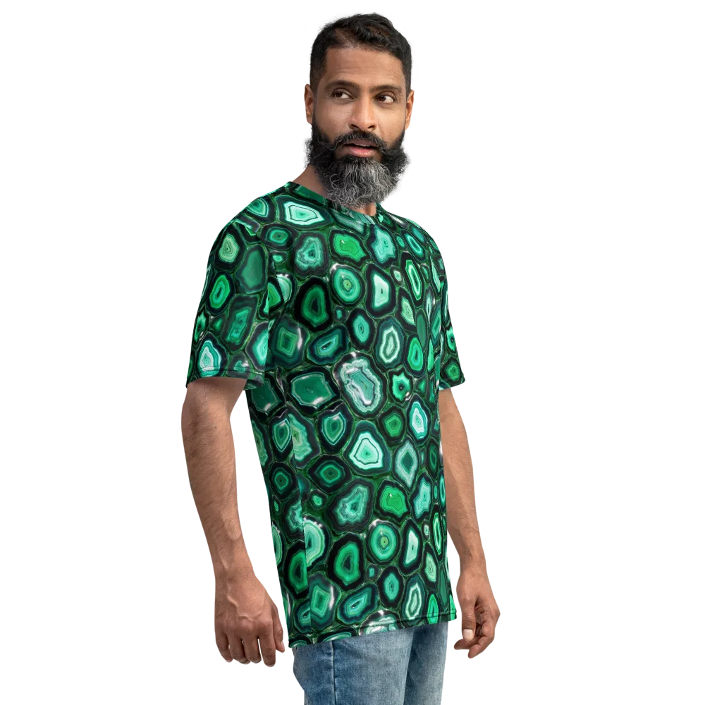 Emerald Geode on Men's Crew Neck T-Shirt — Right