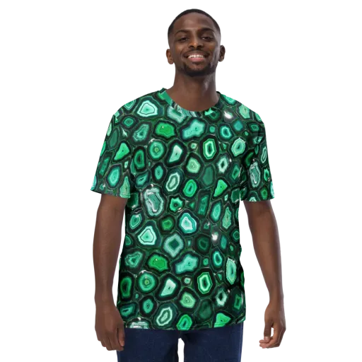 Emerald Geode on a Men's Crew Neck T-Shirt
