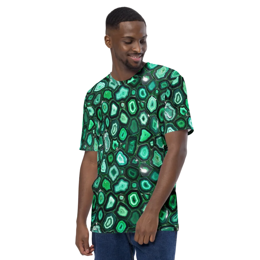 Emerald Geode on Men's Crew Neck T-Shirt — Left