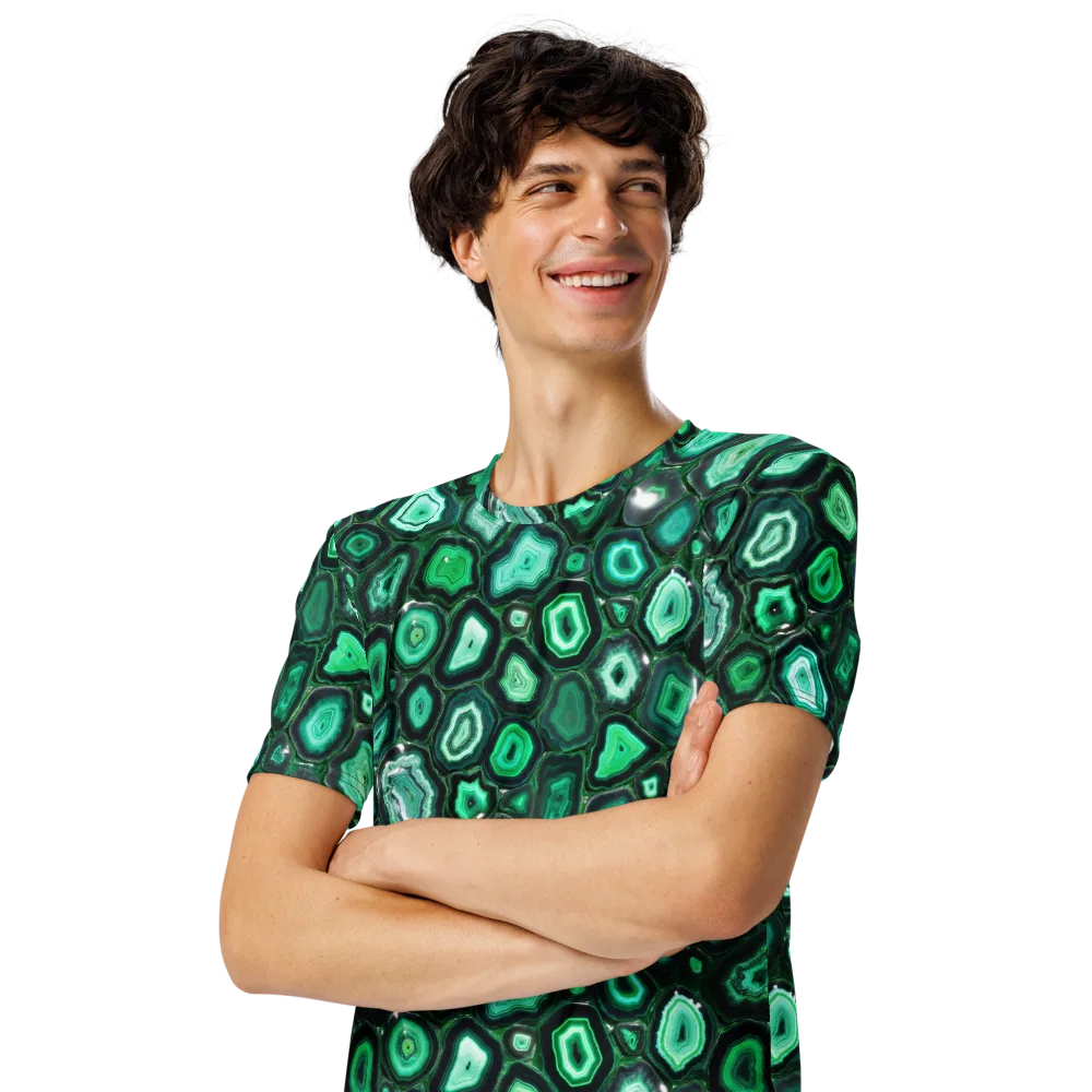 Emerald Geode on Men's Crew Neck T-Shirt — Left Front