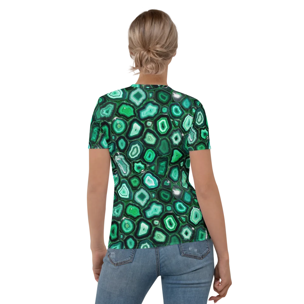 Emerald Geode on Women's Crew Neck T-Shirt — Back