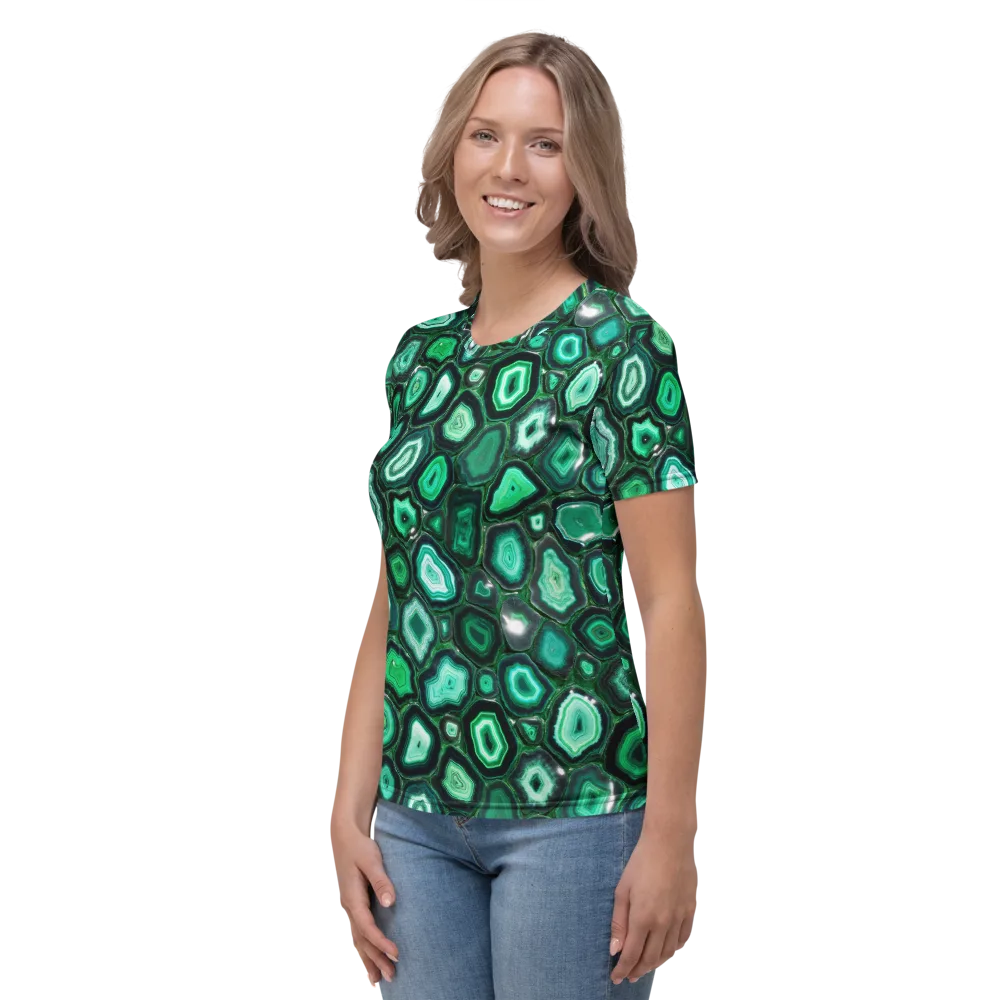 Emerald Geode on Women's Crew Neck T-Shirt — Left