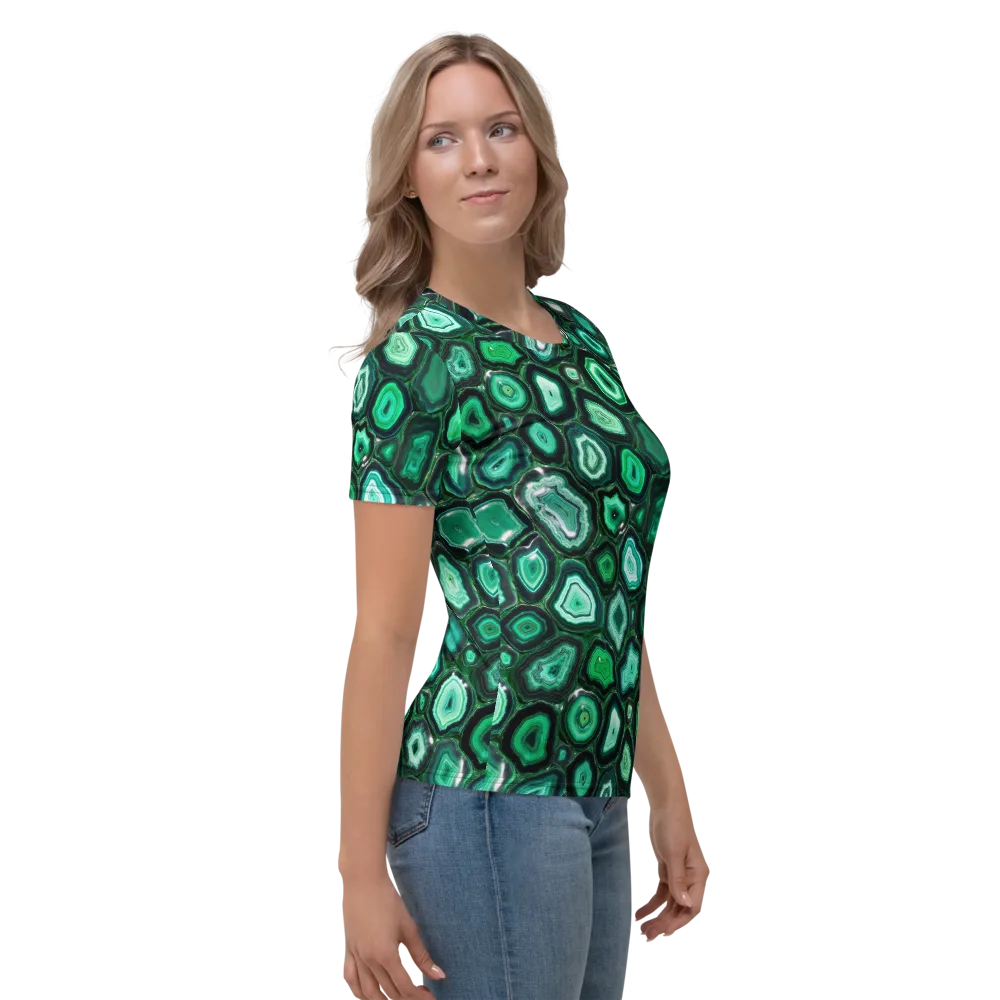 Emerald Geode on Women's Crew Neck T-Shirt — Right