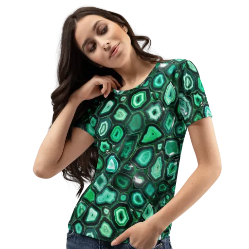 Emerald Geode on a Women's Crew Neck T-Shirt