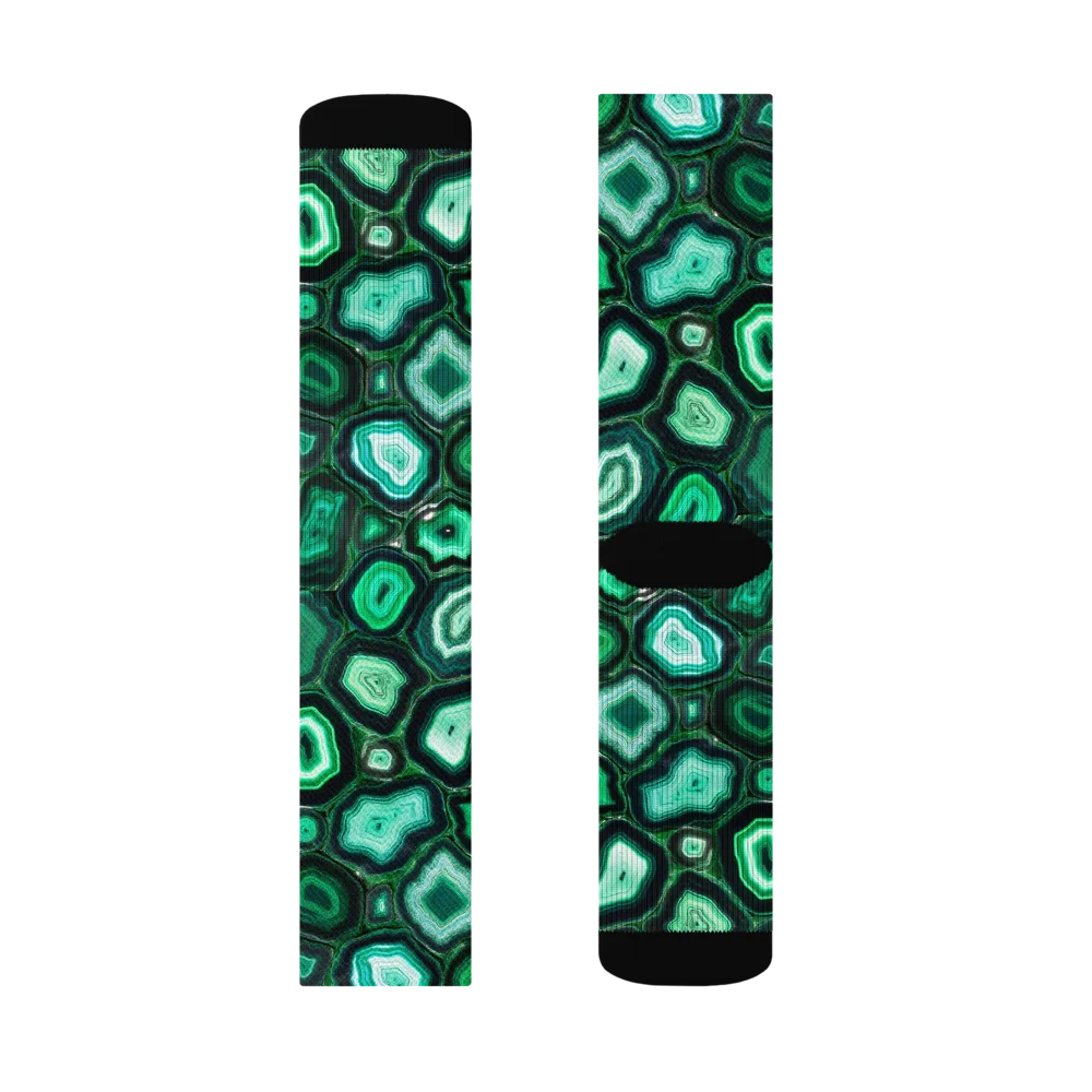 Emerald Geode on Socks — Left Sock