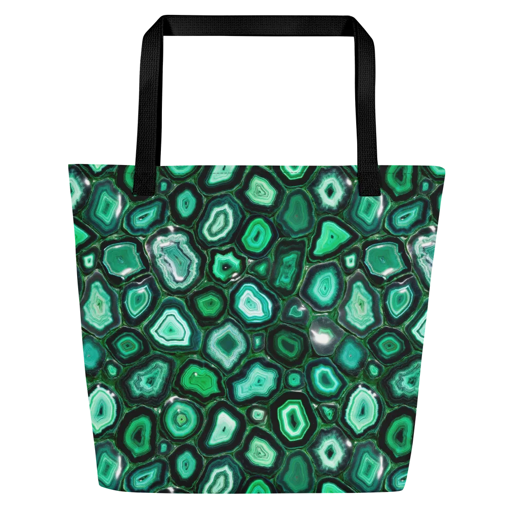 Emerald Geode on Large Tote Bag W/ Pocket — Front