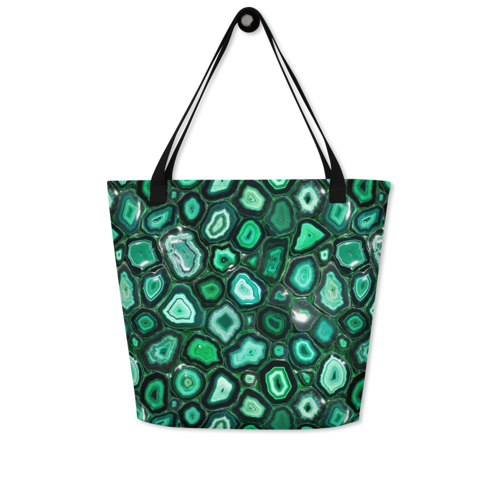 Emerald Geode on Large Tote Bag W/ Pocket — Front