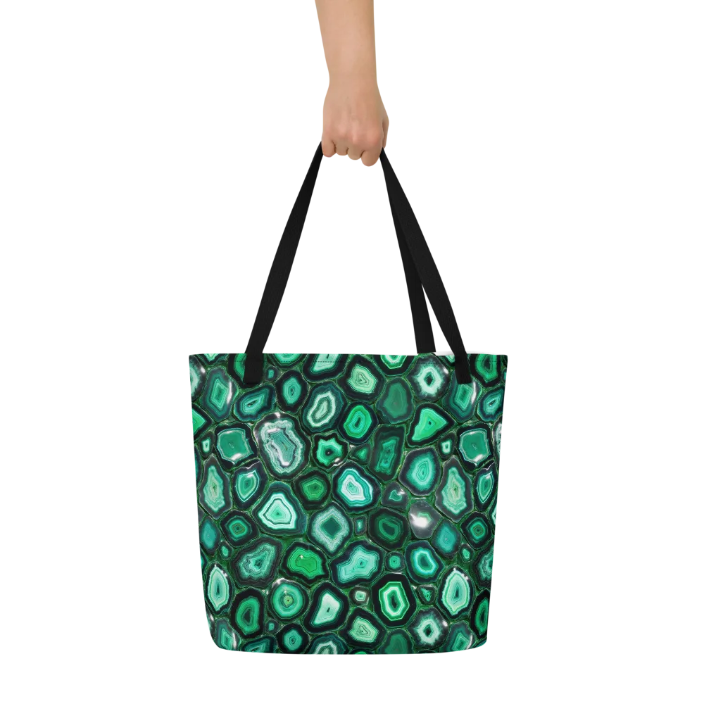 Emerald Geode on Large Tote Bag W/ Pocket — Front