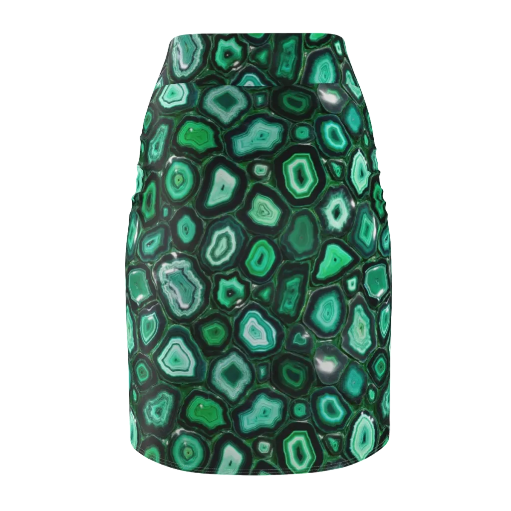 Emerald Geode on Pencil Skirt — Back