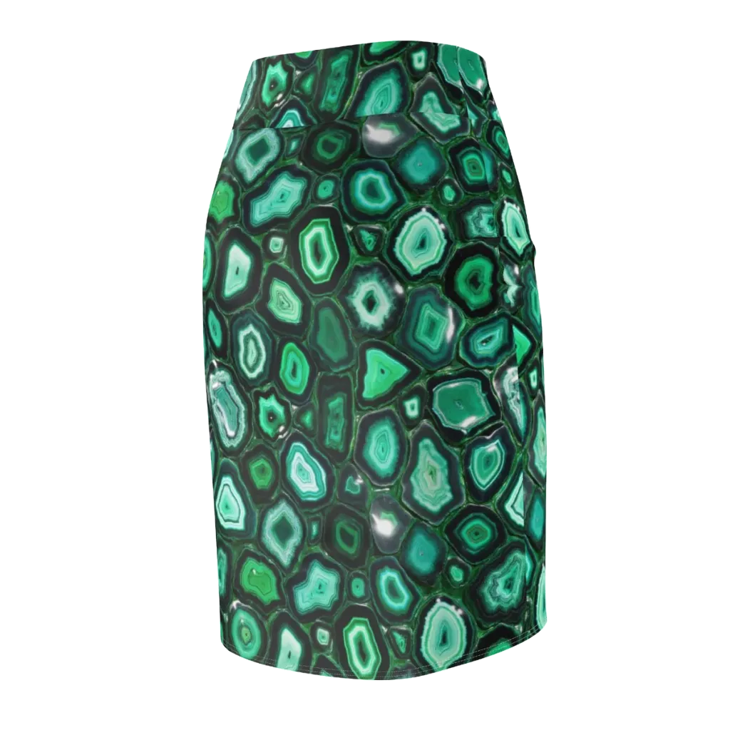 Emerald Geode on Pencil Skirt — Back Side
