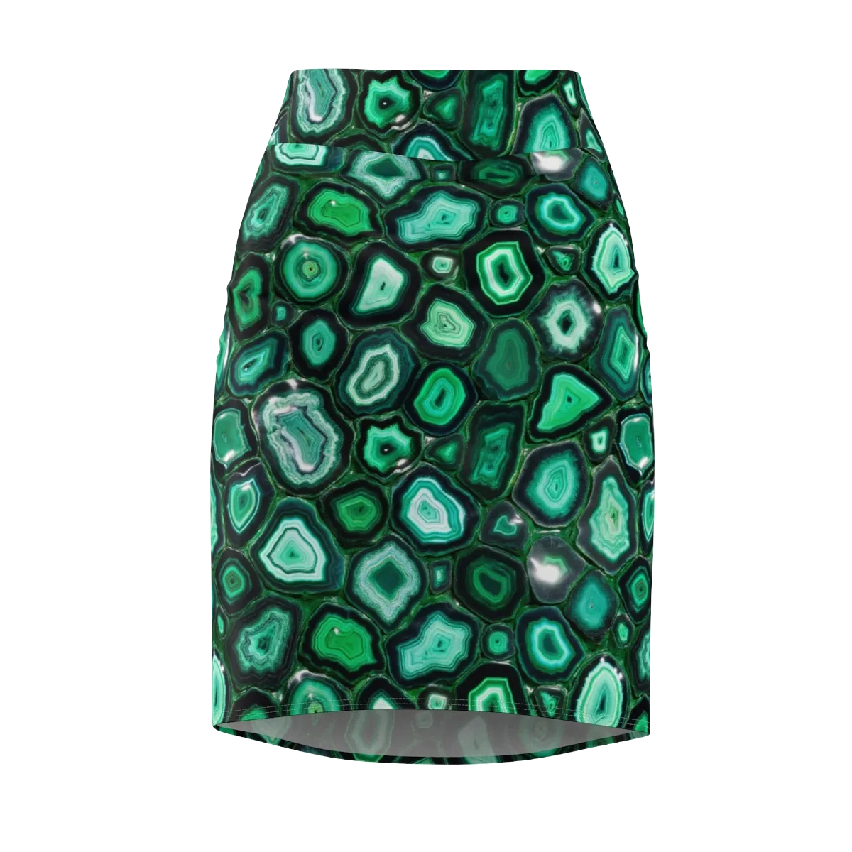 Emerald Geode on Pencil Skirt — Front