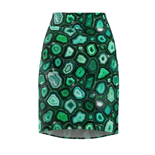 Emerald Geode on a Pencil Skirt