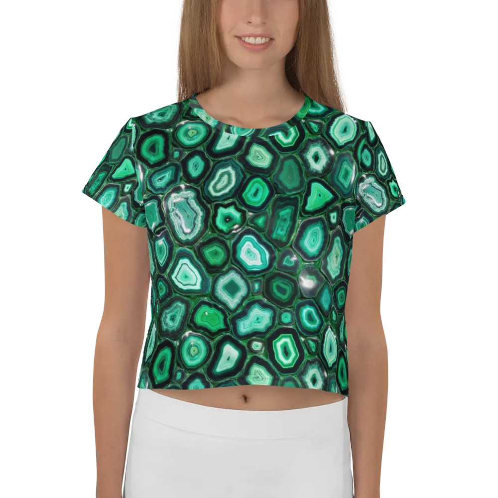 Emerald Geode on Crop Tee — Front