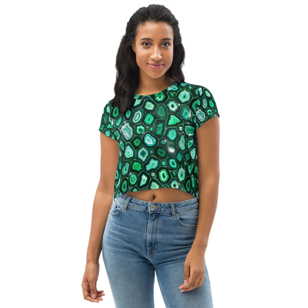 Emerald Geode on Crop Tee — Front