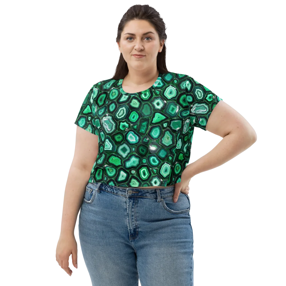 Emerald Geode on Crop Tee — Front