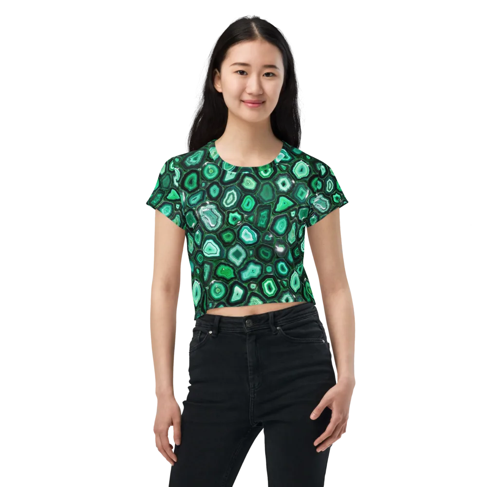 Emerald Geode on Crop Tee — Front
