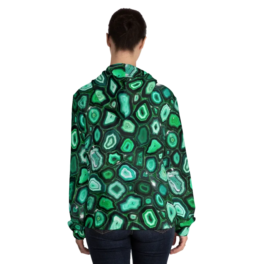 Emerald Geode on Women's Full-Zip Hoodie — Back On Person