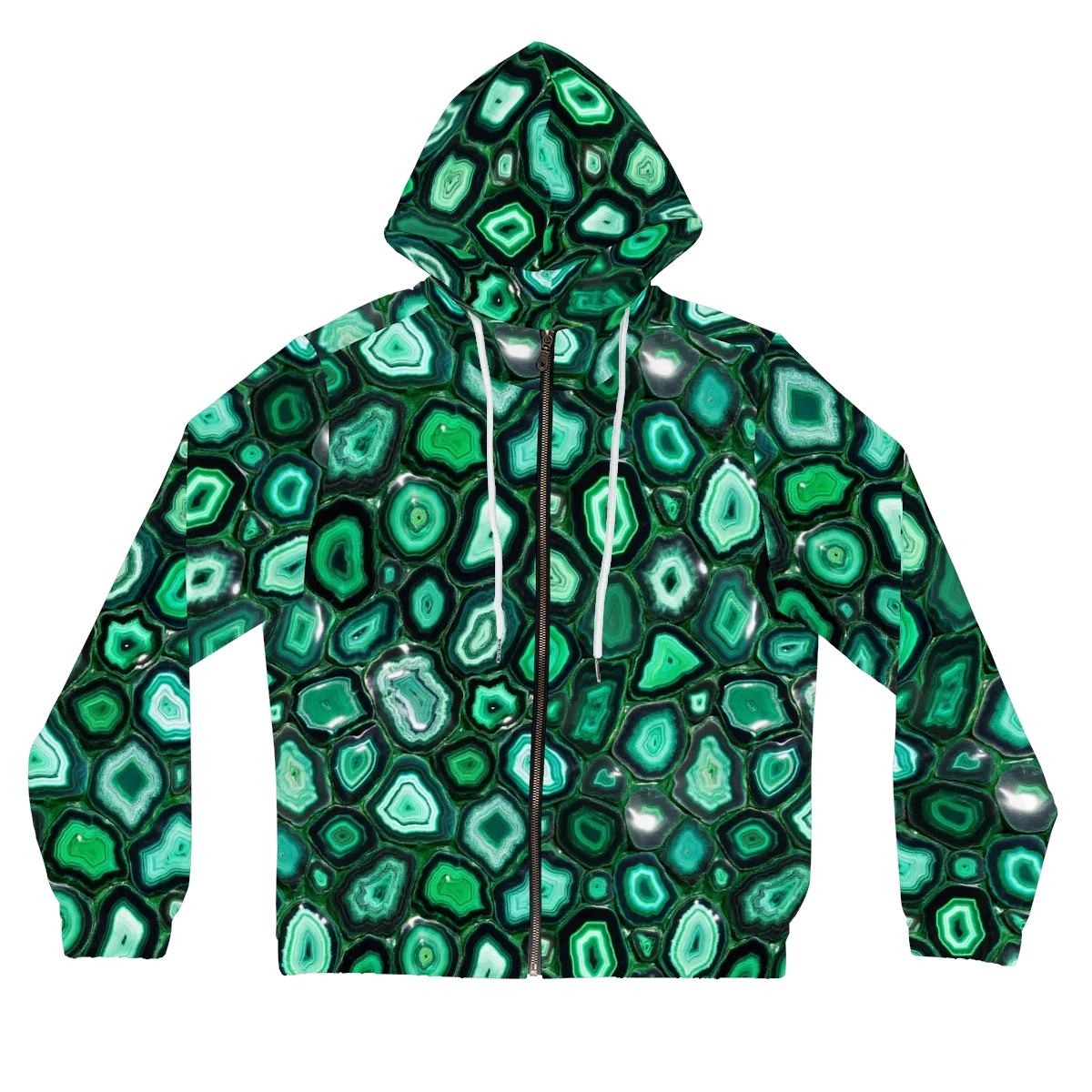 Emerald Geode on Women's Full-Zip Hoodie — Front
