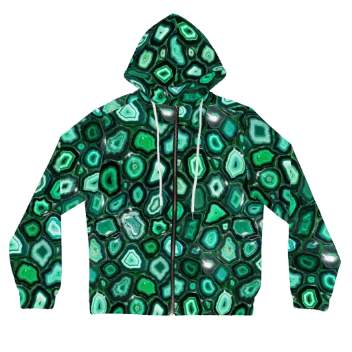 Emerald Geode on a Women's Full-Zip Hoodie