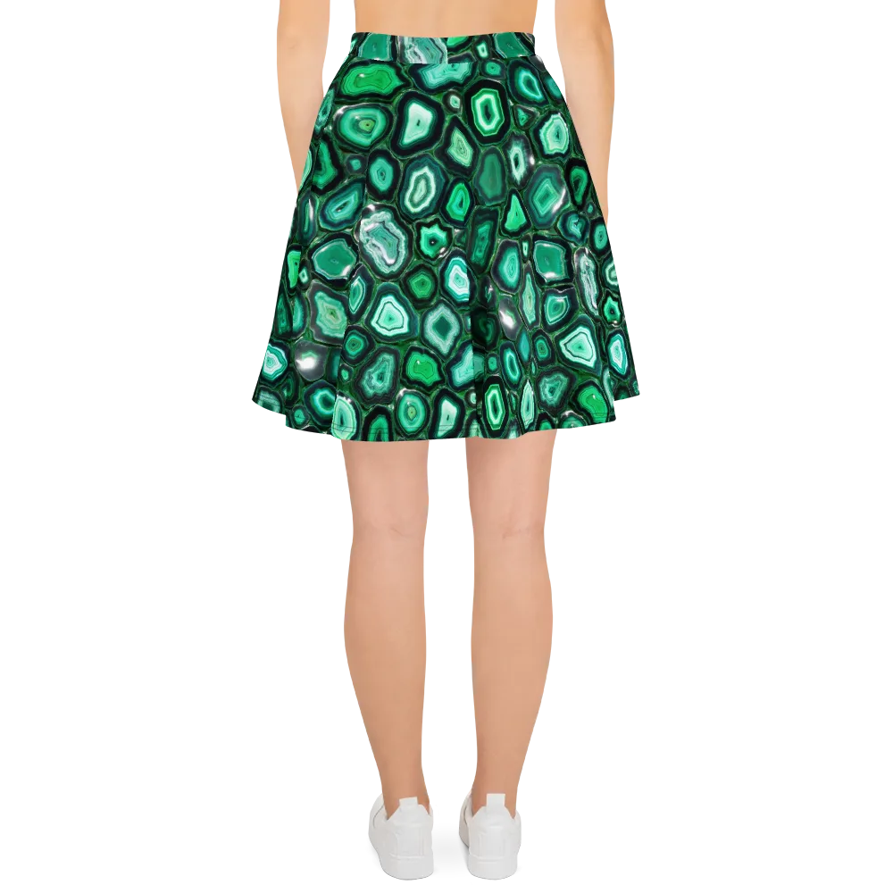 Emerald Geode on Skater Skirt — Back