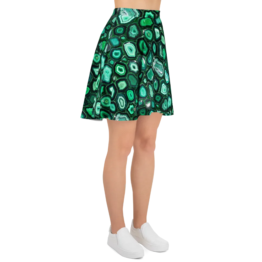 Emerald Geode on Skater Skirt — Right
