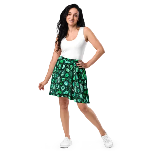 Emerald Geode on a Skater Skirt