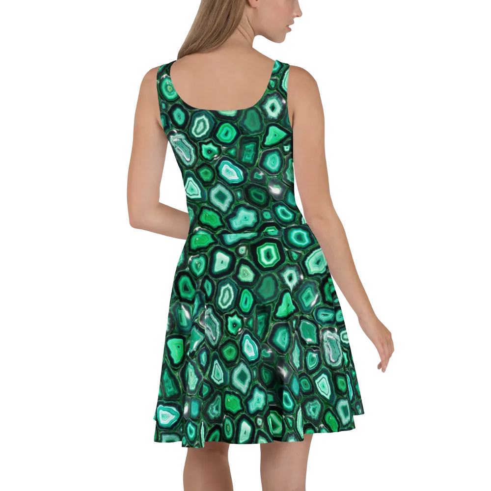 Emerald Geode on Skater Dress — Back
