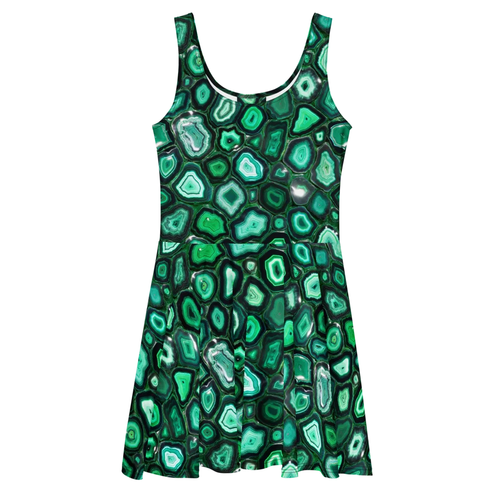 Emerald Geode on Skater Dress — Front