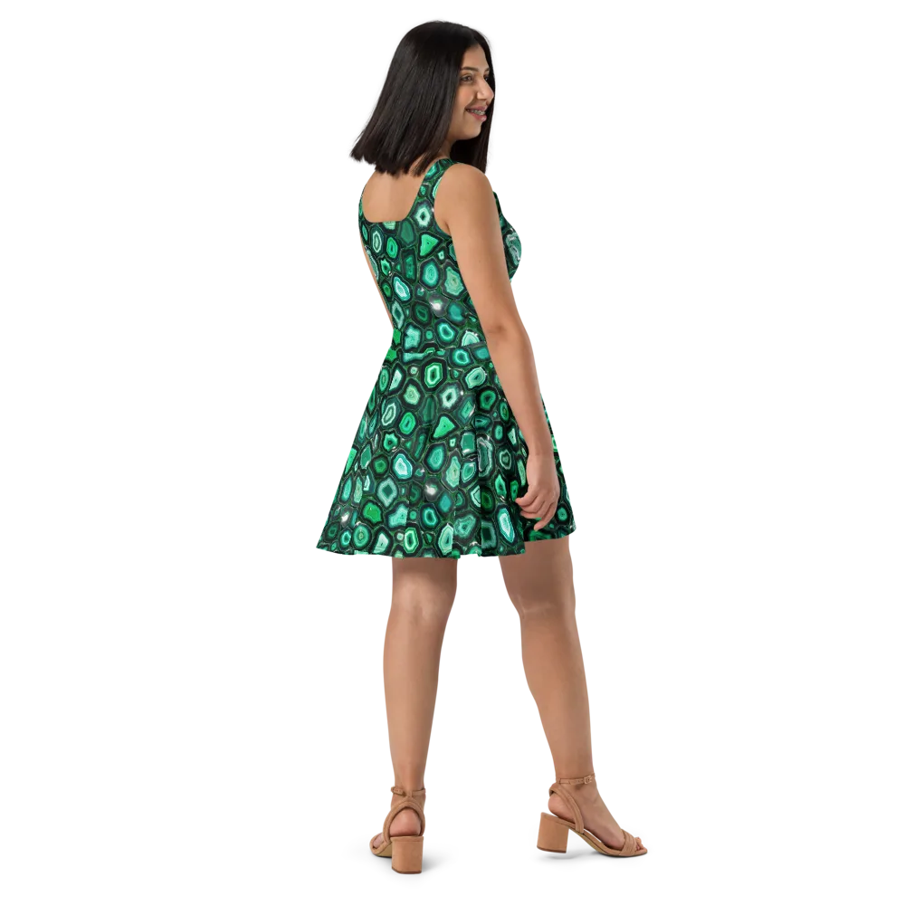 Emerald Geode on Skater Dress — Right