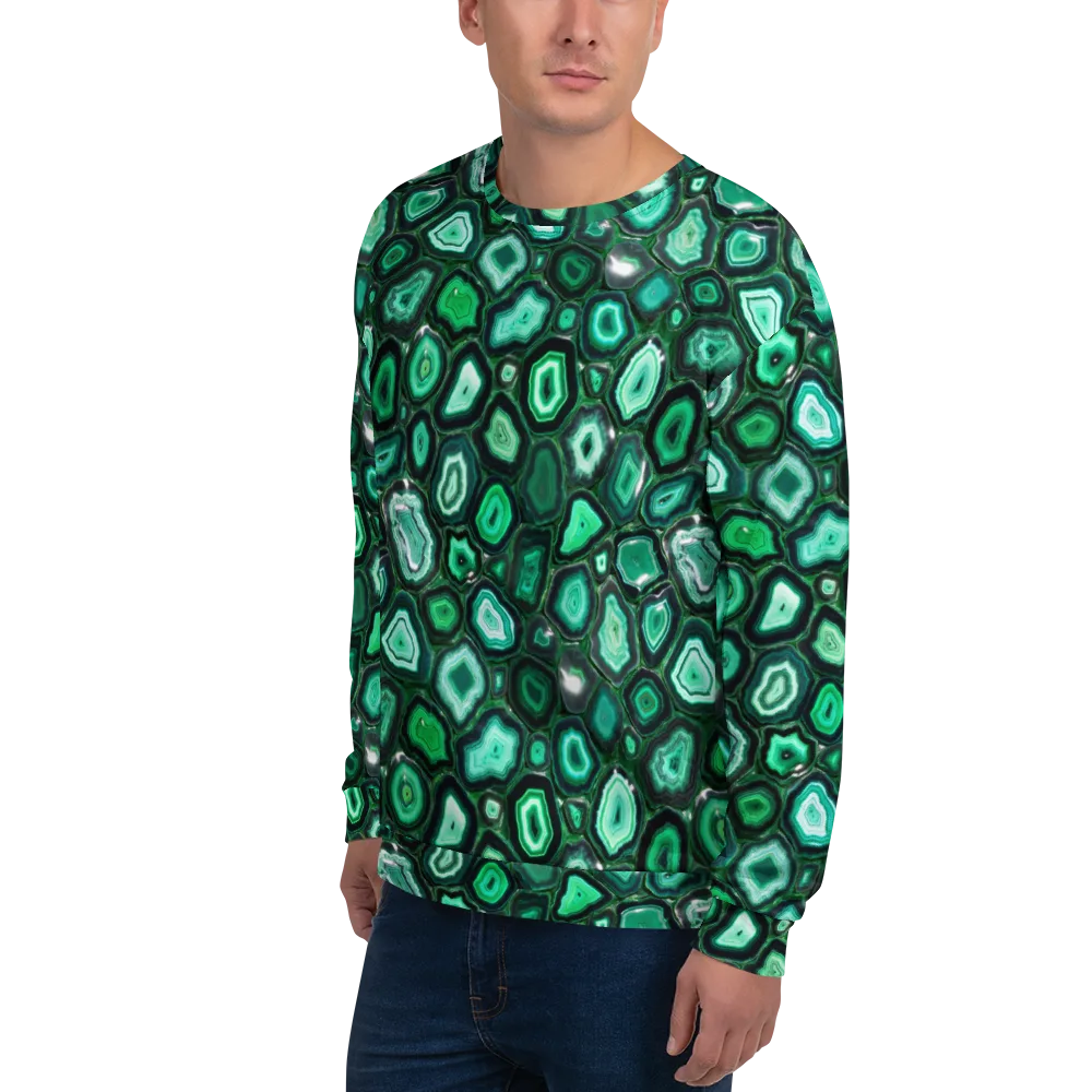 Emerald Geode on Sweatshirt — Left Front