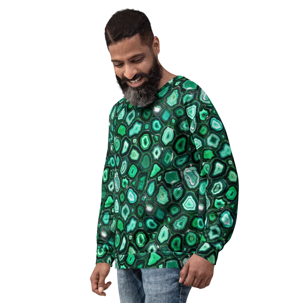 Emerald Geode on Sweatshirt — Left Front