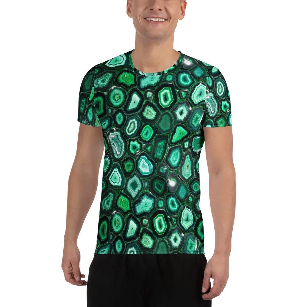 Emerald Geode on Men's Athletic T-Shirt — Front