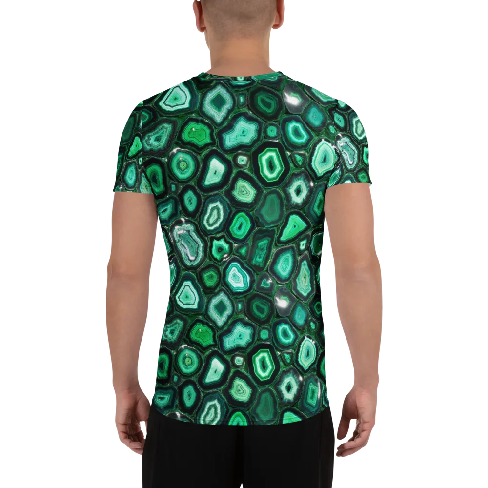 Emerald Geode on Men's Athletic T-Shirt — Back